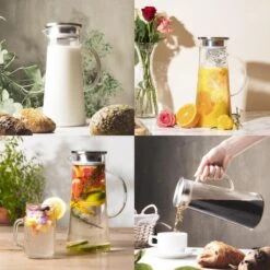 MÊZON® Schenkkan - Glazen Waterkan - Waterkaraf Voor Fruitwater - Multifunctionele Decanteer Karaf - Kan Met Deksel - 1.5L Capaciteit -Keuken Accessoires Verkoop 1200x1200 974