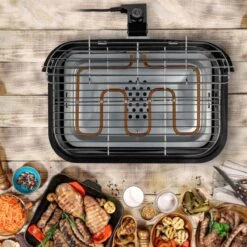 Princess 112252 Hybride Barbecue – Elektrische BBQ - Tafelmodel - 2000W - 44x 29cm - Gebruik Elektrisch Of Met Kolen -Keuken Accessoires Verkoop 1200x1200 983