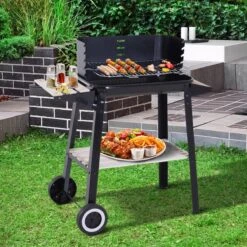 Verrijdbare Barbecue – Houtskool/Briketten - Verstelbare Grillplaat – Houten Tafel – Winscherm – Gewicht 5.9kg 20 Verrijdbare Barbecue – Houtskool/Briketten - Verstelbare Grillplaat – Houten Tafel – Winscherm – Gewicht 5.9kg -Keuken Accessoires Verkoop 1200x1200 984