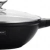 Royalty Line Marble Coating Wok - Met Glazen Deksel - Zwart - 30 Cm