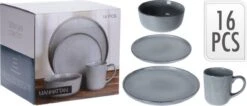 Excellent Serviesset - Servies - 16 Stuks - Aardewerk - Grijs -Keuken Accessoires Verkoop 1200x516 1