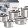 Le Creuset RVS Kookpan 18cm / 20cm / 24cm + Lage Kookpan 20cm + Steelpan 16cm -Keuken Accessoires Verkoop 1200x707 4