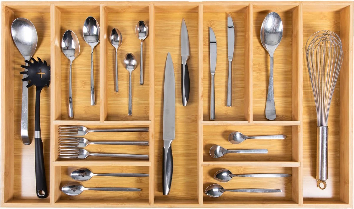 Grote Bestekbak Bamboe 81x47CM - Coninx Besteklade - Opbergbak - Duurzaam - Bamboe - Voor Laden Vanaf 47cm Diep 6 Grote Bestekbak Bamboe 81x47CM - Coninx Besteklade - Opbergbak - Duurzaam - Bamboe - Voor Laden Vanaf 47cm Diep - Afbeelding 4