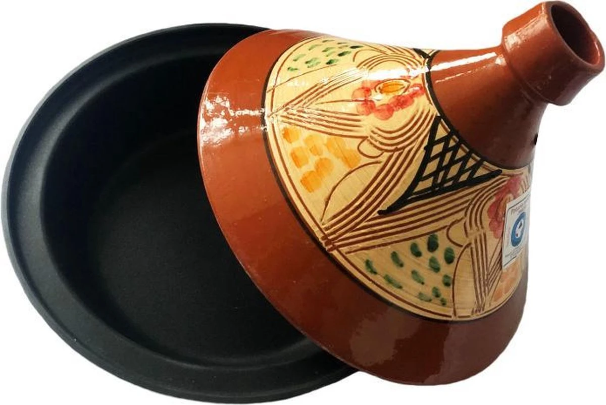 Tajine Van Aardewerk En Gegoten Aluminium, Ook Geschikt Voor Inductie 4 Tajine Van Aardewerk En Gegoten Aluminium, Ook Geschikt Voor Inductie - Afbeelding 2