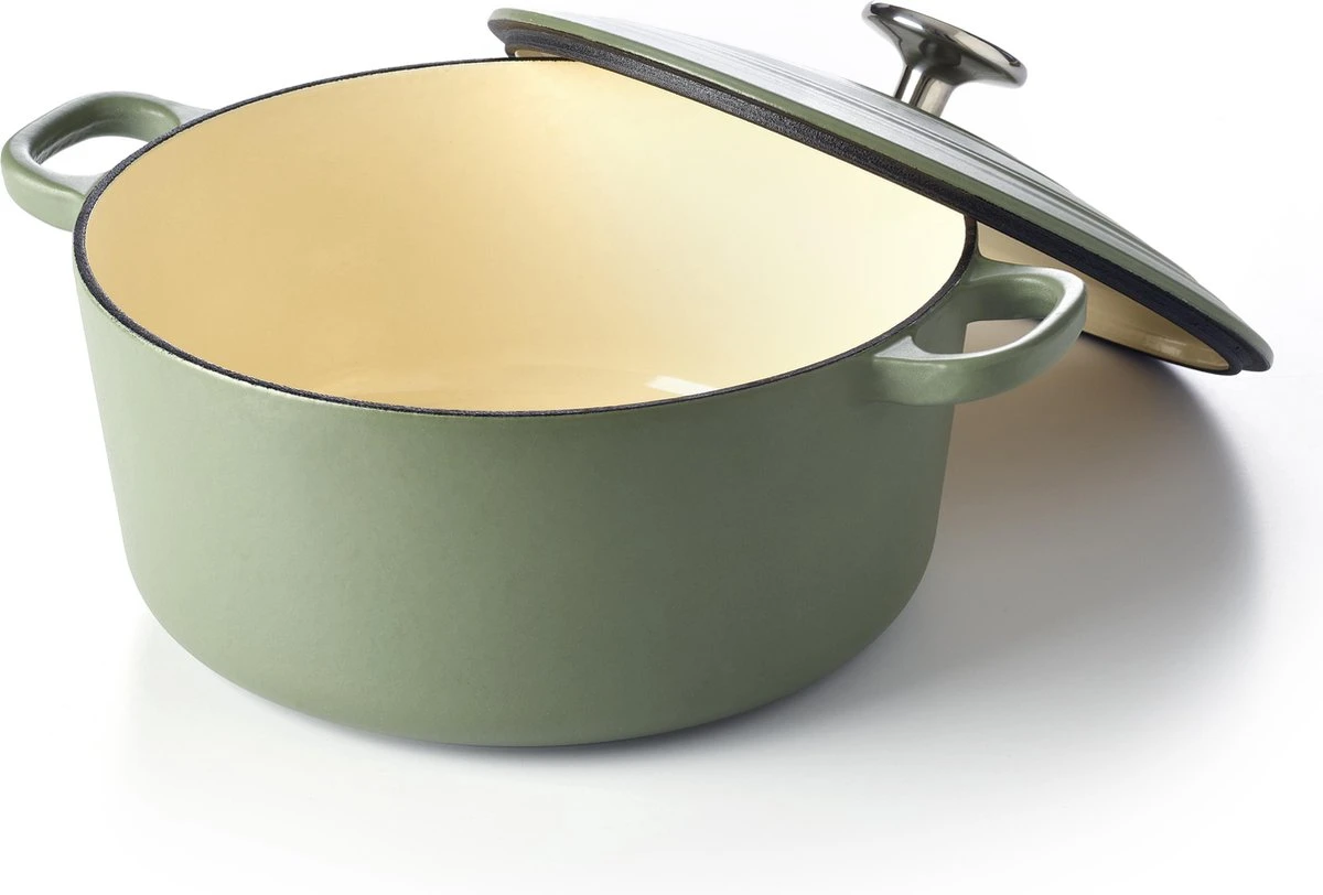 BK Bourgogne Braadpan Ø 24 Cm - Groen - Gietijzer - Inductie 4 BK Bourgogne Braadpan Ø 24 Cm - Groen - Gietijzer - Inductie - Afbeelding 2