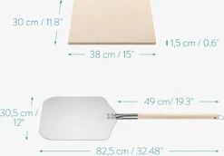 Navaris Pizzasteen XL Voor Oven En Barbecue - Rechthoekige Pizzaplaat 38 X 30 Cm - Inclusief Pizzaschep Met Extra Lang Handvat En Receptenboek -Keuken Accessoires Verkoop 1200x834 3