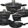 Cheffinger Pannenset - 10 Delig - Marmeren Coating - Inductie - Met Glazen Deksels - Zwart -Keuken Accessoires Verkoop 1200x836 2