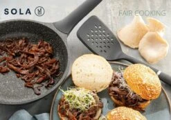 Sola Koekenpan Fair Cooking - Ø 28 Cm - Zwart/wit - Aluminium - Antiaanbaklaag -Keuken Accessoires Verkoop 1200x842