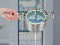 BK Q-linair Master Glas Pannenset - 5-delig - Glazen Deksel - Veilig Afgietsysteem - Inductie -Keuken Accessoires Verkoop 1200x897