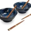 EDO JAPAN - RAMEN BOWL SET/6 2PERS HANA BLAUW O/22CM|H9CM -Keuken Accessoires Verkoop 1200x957 2