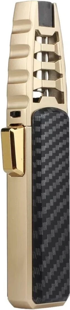 Merkloos Turbo Jetflame Aansteker - Gasbrander - Vuurwerk Torch - Crème Brûlée Brander - BBQ En Sigaren Aansteker - Windproof - Carbon Met Goudkleurige Metalen Behuizing -Keuken Accessoires Verkoop 272x1200 2