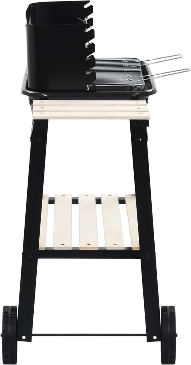 Verrijdbare Barbecue – Houtskool/Briketten - Verstelbare Grillplaat – Houten Tafel – Winscherm – Gewicht 5.9kg 8 Verrijdbare Barbecue – Houtskool/Briketten - Verstelbare Grillplaat – Houten Tafel – Winscherm – Gewicht 5.9kg - Afbeelding 6