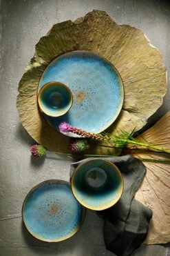 Palmer Serviesset Lotus Stoneware 6-persoons 24-delig Zwart Turquoise -Keuken Accessoires Verkoop 800x1200 19