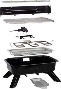 Princess 112252 Hybride Barbecue – Elektrische BBQ - Tafelmodel - 2000W - 44x 29cm - Gebruik Elektrisch Of Met Kolen -Keuken Accessoires Verkoop 835x1200