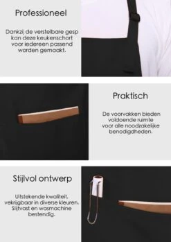 Schortenwinkel - Professioneel Keukenschort - Kookschort - Horeca - Zwart -Keuken Accessoires Verkoop 850x1200