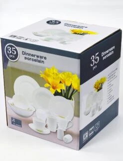 JT Serviesset - Wit - 35delig - 4 Persoons - Luxe Reliëf Design -Keuken Accessoires Verkoop 917x1200 1