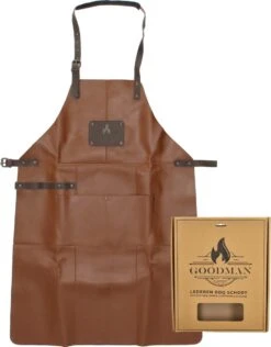 Goodman - BBQ Schort - Echt Leer - Leren Schort Man - Cognac Bruin