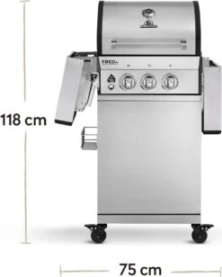 Burnhard Gas BBQ FRED JR. Deluxe - 2 Branders - Incl. Keramische Infraroodbrander & Afdekhoes - Deluxe -Keuken Accessoires Verkoop 961x1200 3